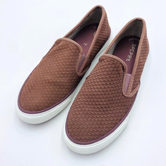 Sperry Top-Sider STS82728 Seaside Mauve Embossed Slip-On Sneaker Women's 7.5 M - Picture 1 of 11